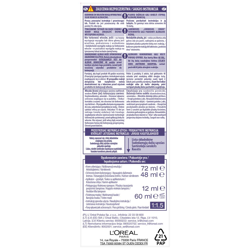 Loreal Excellence Cool Creme Coloration Cheveux - 7.11 Blond Très Cendré 192ml