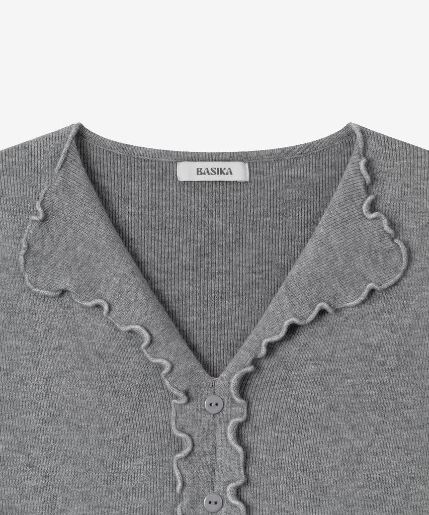 BASIKA Slim Ruffle Knit (Gray)