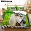 Brown Raccoon King Queen Double Full Duvet Cover Lovely Animal Bedding Set Wildlife Quilt Cover 2/3pcs Polyester Comforter Cover