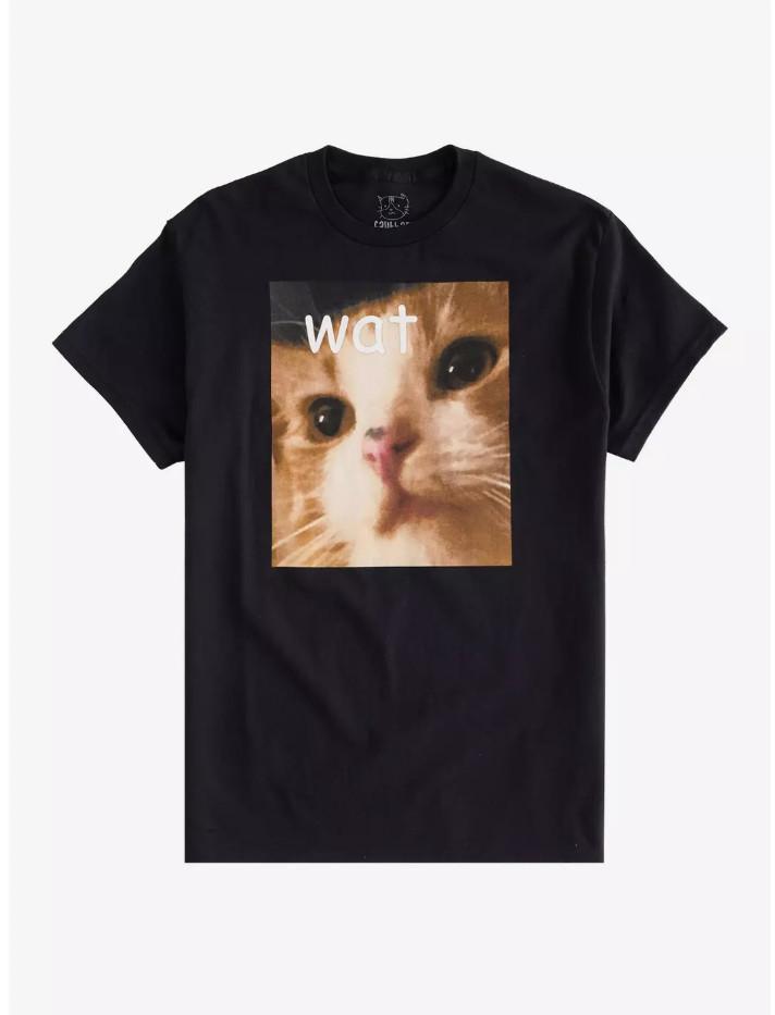 

Wat Cat Funny Graphic Unisex Vintage Style T-Shirt S разноцветный