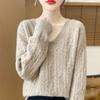 Maglione da donna in cashmere cashmere Qinghe 30% cashmere 70% lana pullover autunnale e invernale caldo e alla moda