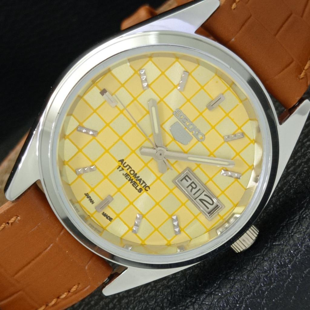 

SEIKO 5 AUTOMATIC 6309A REFURBISHED JAPAN MENS YELLOW COLOR DIAL WATCH a440311-4 Sk-a440311