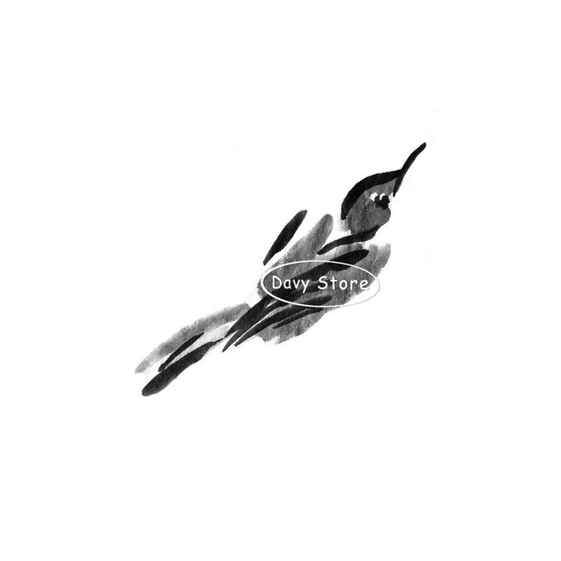 Japanese Style Watercolour Bird Prints Black and White Bird Poster Canvas Painting Wall Art Picture for Living Room Home Decor