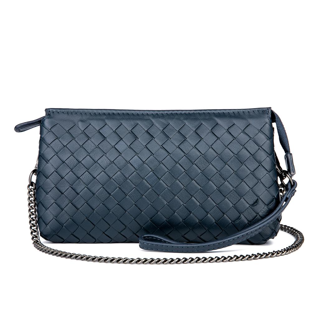 Leather Women's Bag Fashion Women's Bag Pure Hand-woven Hand Bag Woven Bag