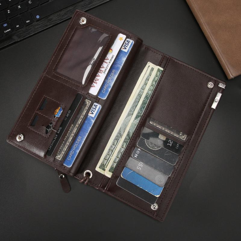 Men's Wallet Long Zipper Multifunctional Wallet with Large Capacity and High-end Feel, Popular Handbag for Men
