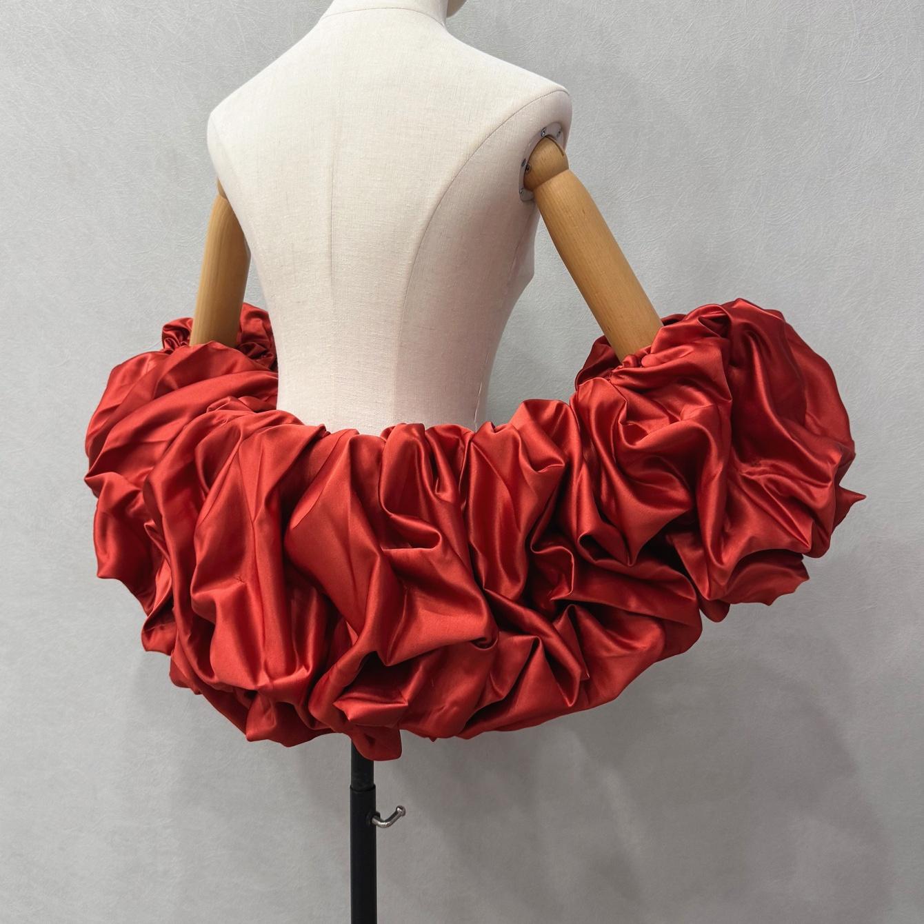 Sieviešu Satīna 3D Ruffles Pufīgas Piedurknes