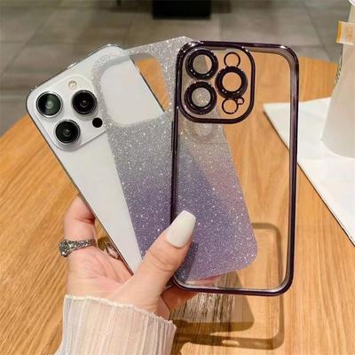 Piemērots Apple 16proMax spīdīgs mobila tālruņa vāciņš galvanizēts iPhone 15 gradients augstas klases 14 pretkritienu aizsargvāciņš
