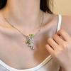 Cocktail Glass Pendant Necklace Alloy Fruit Charm Jewelry with 45 cm Chain for Party Styling Date Night and Wear