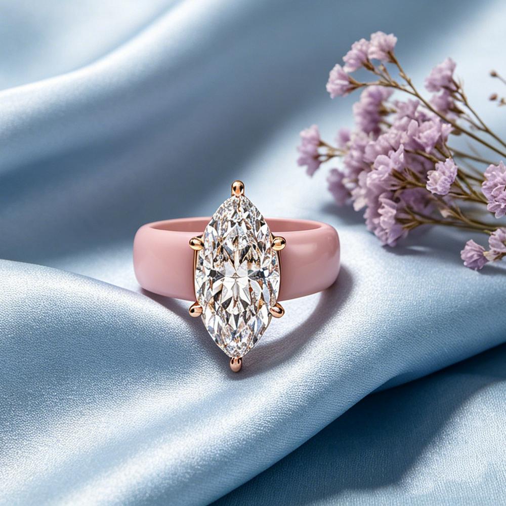 Rosa Silikon-Zirkonia-Ring für Damen, olivenfarbener Cubic-Zirkonia-Ring, geeignet für den täglichen Gebrauch und zum Kombinieren 8 gray
