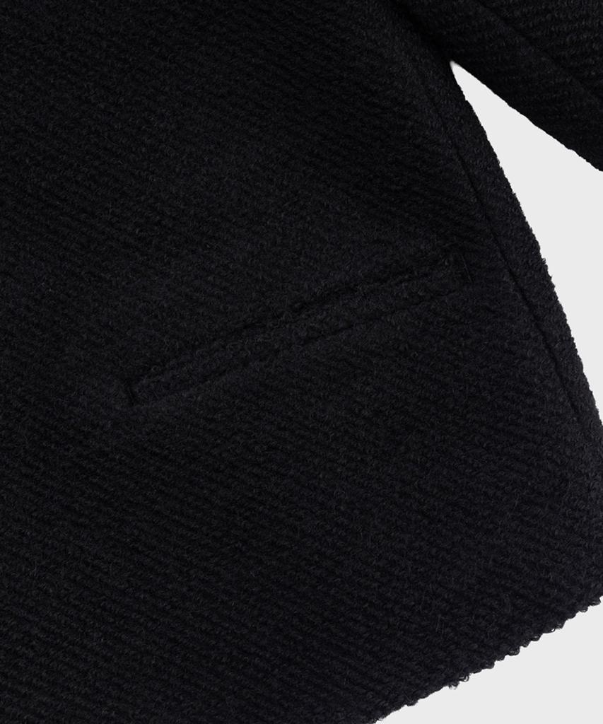 Pref Black Wool Alpaca Collarless Jacket