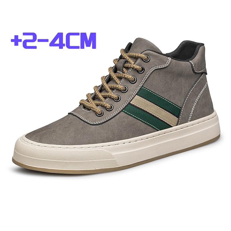 Fashion High Quality Man Lift Sneakers Luxury Brand Elevator Shoes for Men Hidden Heels Casual Leather Shoes Genuine Leather Ankle Boots