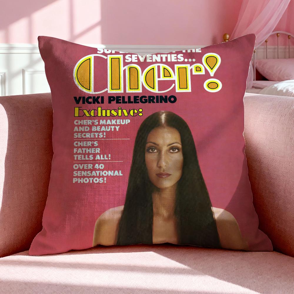Singer C-Cher Cushion Cover Breathable Linen Pillowcase Summer Odorless Eco-Friendly Invisible Zipper Washable