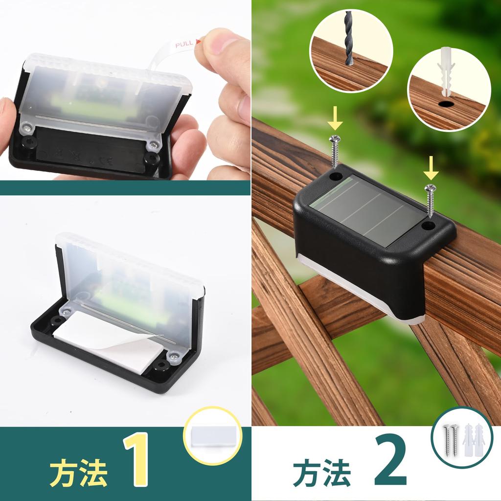 GIGALUMI Solar Outdoor Stair LED Solar Deck Garden IP67 Fence Outdoor Terrace Solar Automatic Warm Set of Eligible for Eligible Invoices Diamond Lamp