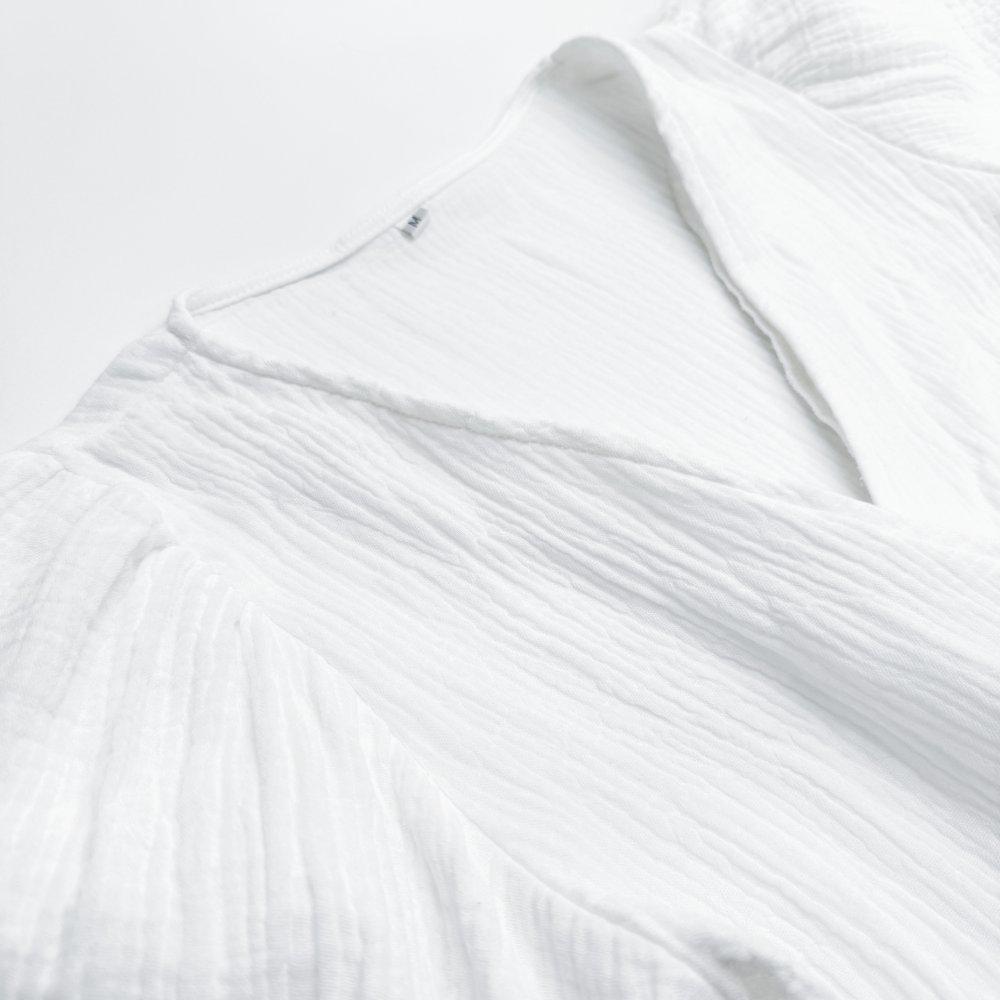 V-Neck Puff Sleeve Solid Color Long Dress – French Style Women's Fashion