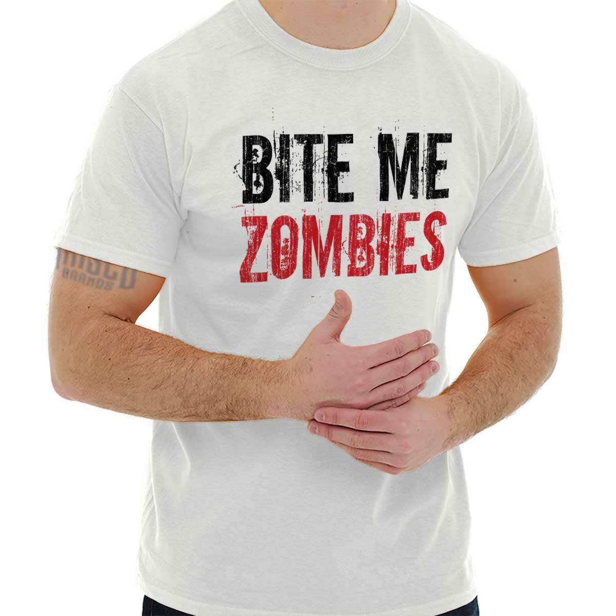 Funny Zombie Apocalypse Undead Sarcastic Womens or Mens Crewneck T Shirt Tee XL