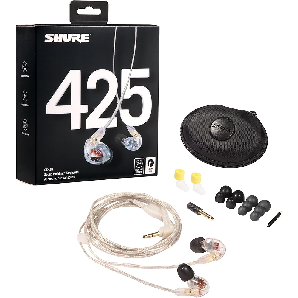SHURE Shure Earphone Wired SE425-CL-A Clear High Sound Insulation Game Gaming Canal Type Wireless...