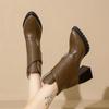 Chunky Women Ankle Boots Super High Heels Pointed Toe Elegant Leather Shoes 2025 Trend New Brand Goth Pumps Winter Botas Mujer