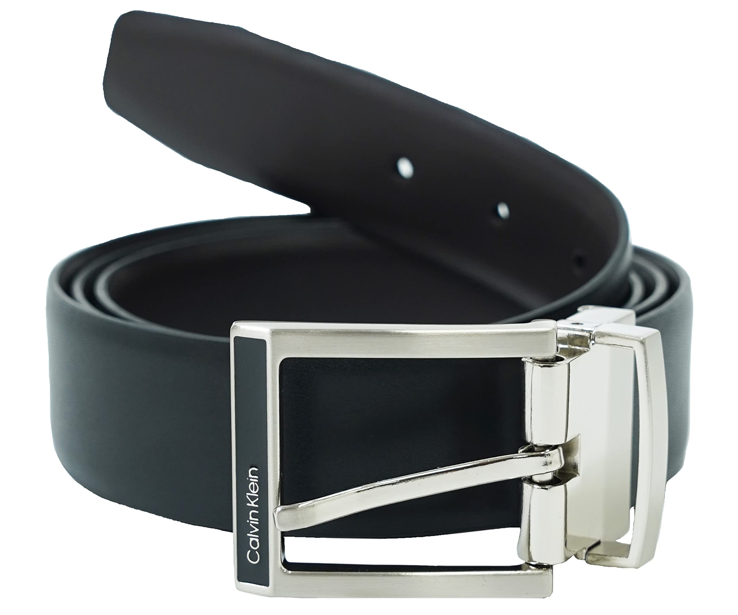 

F Black Leather Belt Reversible Suit Business Leather Genuine Leather [Calvin Klein] Men s 628659-010-001 [Product] чёрный