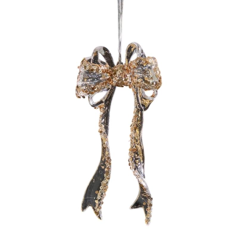 Clear Acrylic Deer Snowflake Christmas Tree Hanging Ornament with Sparkling Glitters Design for Festival Decors