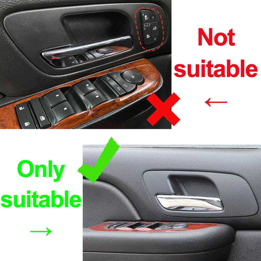 4PCS Carbon Fiber Door Latch Handle Bowl Covers For Suburban Tahoe 2007-2013