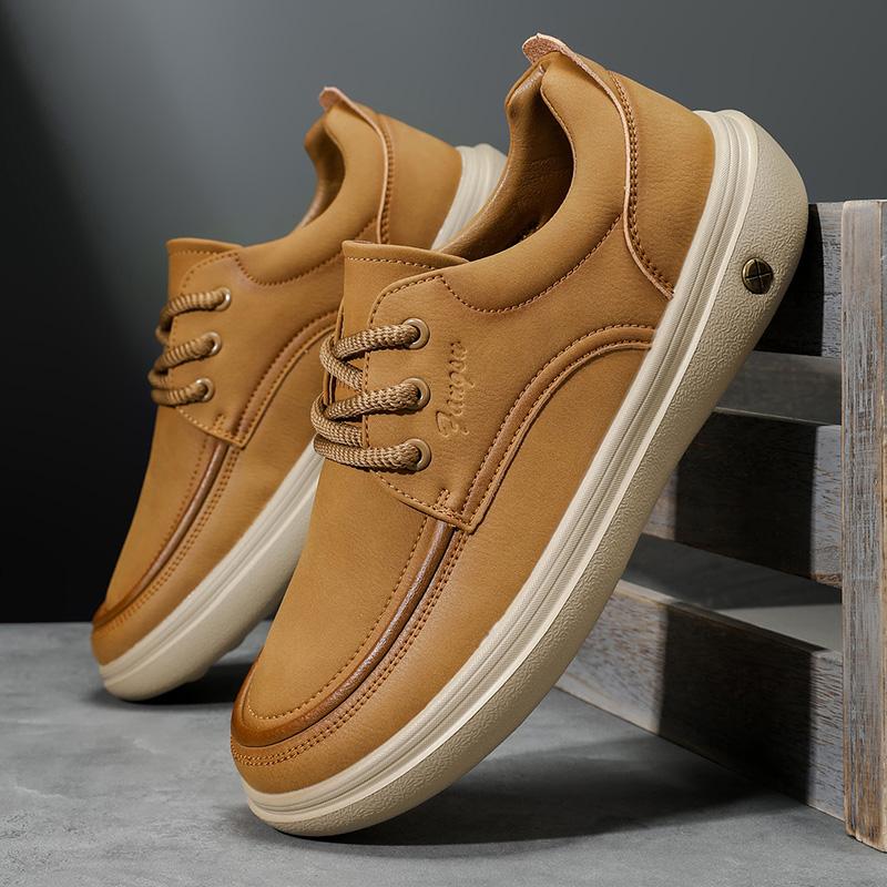

High Quality Trendy Low Cut Comfort Travel Shoes Brand Business Men Casual Oxford Shoes Anti Slip Wear-resistant Sole Mens Shoes 44 жёлтый