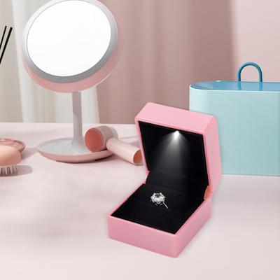 Luminous Ring Box with LED Light Compact Design Portable Soft Lining Engagement