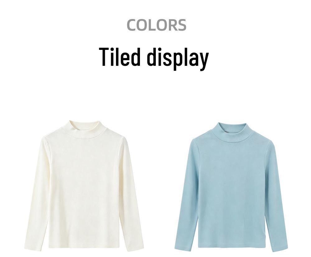 Children's Korean Style Mid-Neck Long Sleeve Autumn Base Layer - Boys & Girls Versatile Top