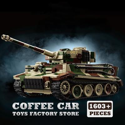 Non-Toxic 1603Pcs Ww2 Military Heavy Tank Building Blocks German Armored Vehicle Bricks Diy Toys Panzer 3D Model Adult Christmas Gifts New