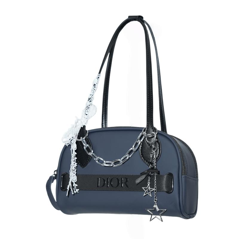 Dior [Borsa Cosmetica Personalizzata] Blu Crepuscolo Nicchia Trendy Di Lusso Carina Semplice Moda Versatile Raffinata Fibra di Poliestere Portatile 22.5*15*9cm