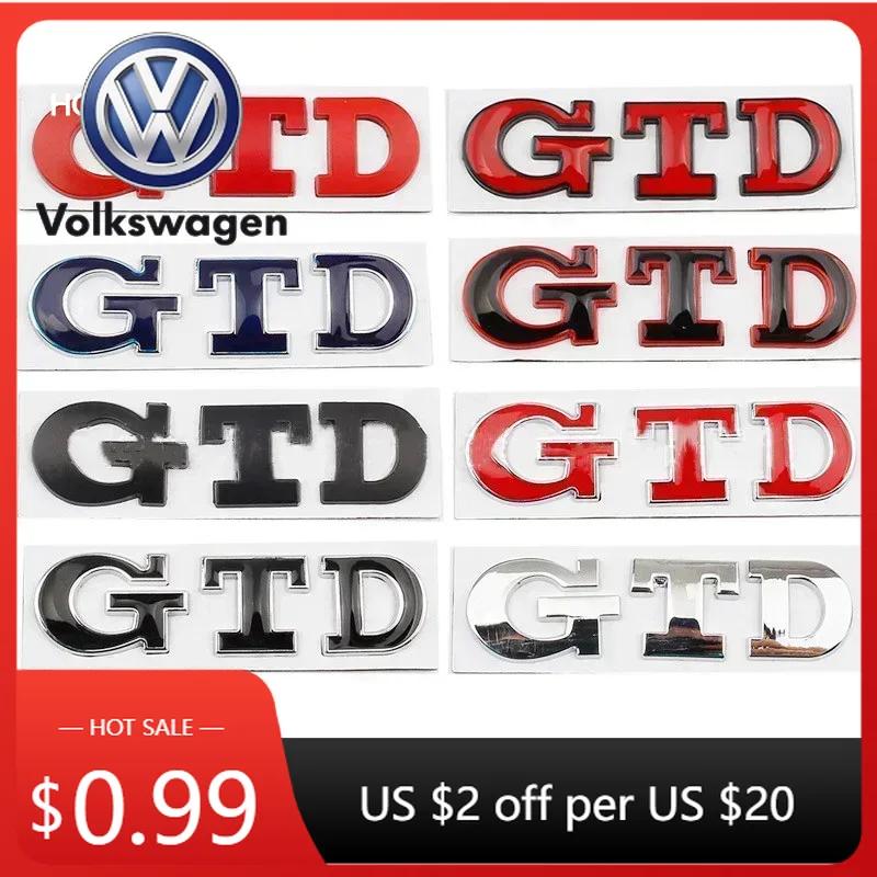 OPQ1 2026 Hot VOLKSWAGEN 3D Metal Letters GTD Logo Car Rear Trunk Boot Emblem Badge Sticker Decals for Volkswagen VW Golf 7 6 5 4 MK2