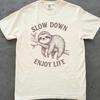 Sloth Shirt, Slow Down Enjoy Life Tee, Cute Sloth Lover Gift, Comfort Colors Sloth T Shirt, Funny Animal Graphic Tee, Relaxed Unisex Top
