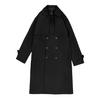 Abrigo de Invierno para Hombre Doble Botonadura Mangas Largas Solapa Color Sólido Botones Mantente a la Moda Holgado Ropa de Abrigo Longitud Media Gabardina para Hombre para la Calle