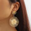 New European and American Jewelry Alloy Sunflower Earrings, Fashionable Long Temperament Women's Earrings