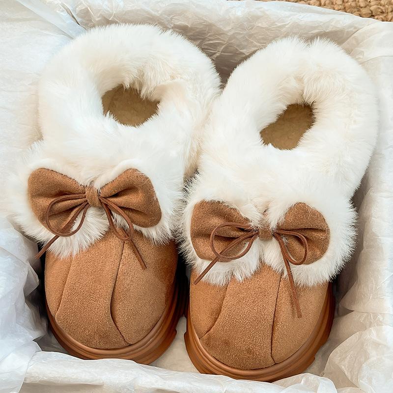 Bottes de Neige d'Hiver Chaudes pour Femmes, Mode Nœud, Semelle Légère et Douce, Doublure Rembourrée en Fourrure, Antidérapantes, Décontractées, Sportives, en Coton