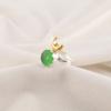 Round Natural Green Cat's Eye Sterling Silver Wedding Gift Statement Unique Ring RR-58-43