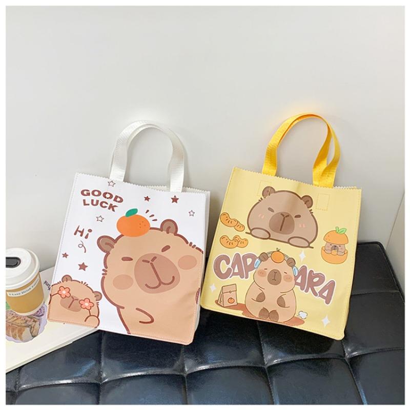 Large Capacity Handbag Simple Animation Cartoon Printing Handbag Shopping Bag Cute Cartoon Commuter Women's Bag
