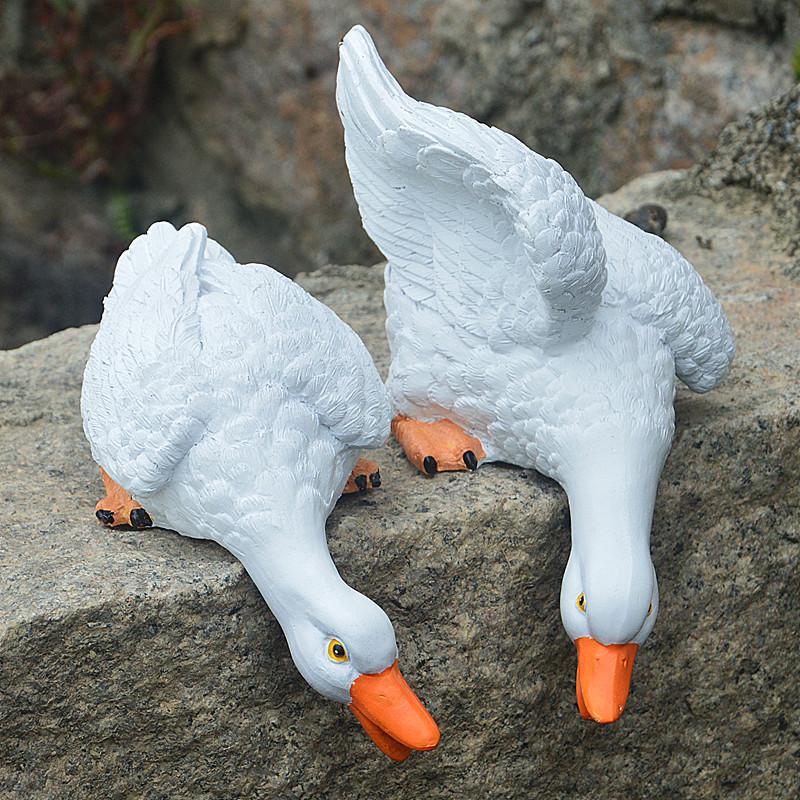 Duck Statues Landscape Ornament - Farm Animal Simulation Model Statue Toy, Chicken Duck Goose Figurine Sculpture, Home Decor