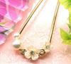 Miaomyao Hairpin Drumstick Hair Ornament Japanese Style Tomesode Metal Cubic Zirconia Flower Plum Blossom White Plum Pearl Bijou Comb Hair Accessory