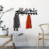 Modern Bird Branch Key Holder Black Metal Wall Hook Easy Install Entryway Decor