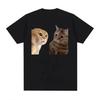 Funny Cute Cats Talking Meme Graphic T-shirts Women Fashion Short Sleeve T Shirt Casual Oversized T-shirt Unisex Clothing