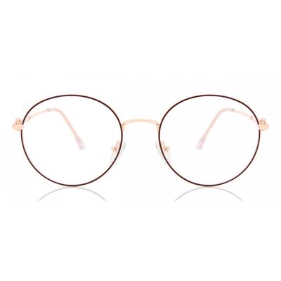 Full Rim Round Red Rose Gold Smartbuy Collection Grosmorne L120 Fashion Unisex Eyeglasses