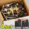 4pcs New Fashion Cross Star Waist Buckle Adjustable Pants Clips Waist Tightener No Sewing Metal Button Snaps for Jeans Decor