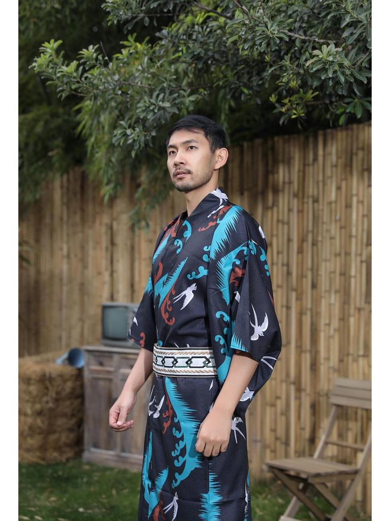 Pánské tradiční japonské kimono - Nežehlivé, Ideální na cestování a fotografování