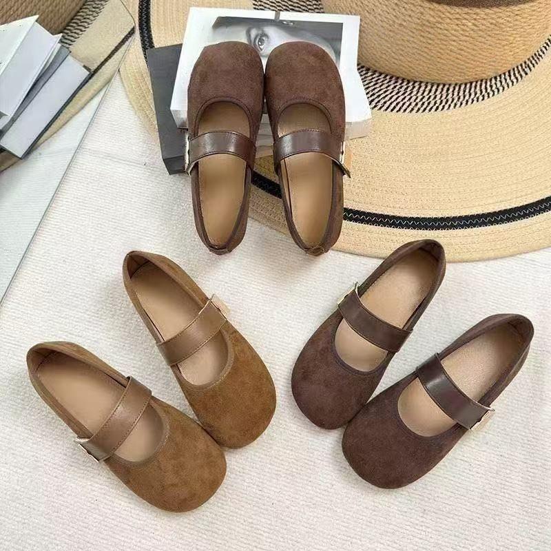 Retro flat-bottomed fashionable versatile Doudou shoes spring and summer new single shoes soft-soled small fragrant single shoes women