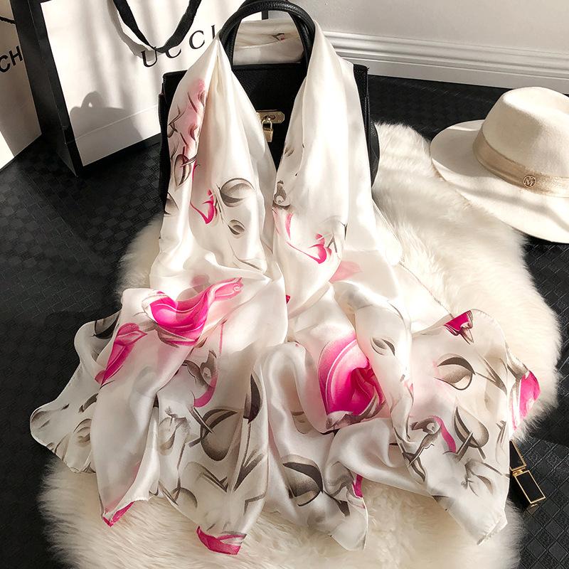 180*90cm muffler new Luxury Brand Scarf Women Shawls Wraps Spring Hijab Bufanda Foulard Female Bandana Beach Stoles Silk