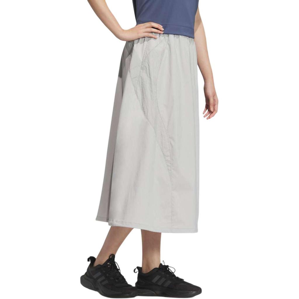 Adidas Volume Skirt Solid Color Loose Casual Long Skirt Women skirts Light-Gray JJ3779