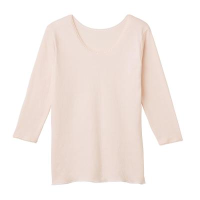 Gunze Sleemer Comfortable Workshop Wool Blend Gauze Made In New Noble Beige Women's 3/4 Sleeves, Japan, KH4146,