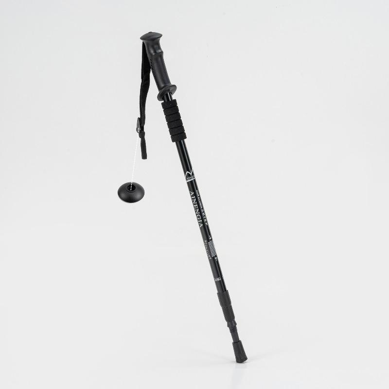 Outdoor Tourism Hiking Stick Three Section Straight Handle Aluminum Alloy Hiking Stick Easy To Stretch Hiking Stick 64-135cm