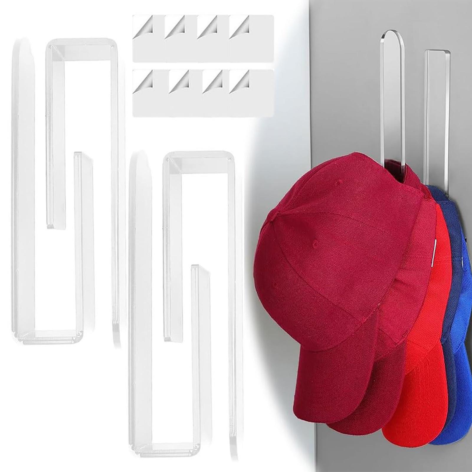 

Акриловый органайзер для шляп, акриловые крючки для шляп на стену, акриловая подставка для бейсболок на клейкой основе, прочный акриловый настенный крючок для шляп без сверления One Size белый