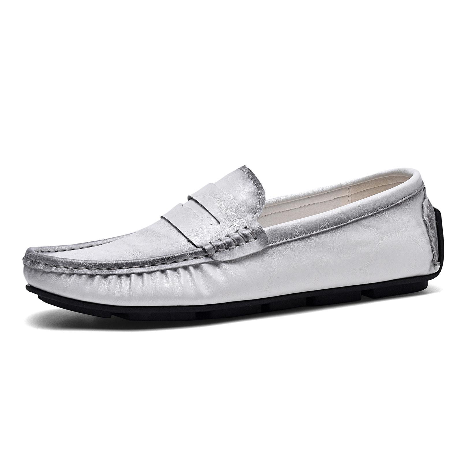 

High Quality Cowhide Men Loafers Casual Slip on Flats Ultra-light Moccasins Leisure Walk Man Driving Shoe Business Footwear 38
